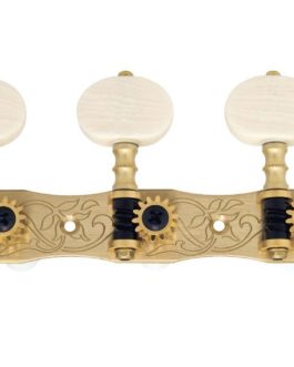 GOTOH® 35G1800 MACHINE HEADS CLASSIC GUITAR IVORY BUTTONS (1:14) POLISHED BRASS