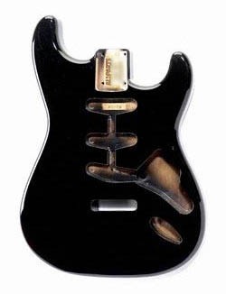 STRAT ALDER JET BLACK (ALLPARTS)