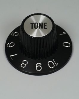“WITCH HAT” TONE KNOBS INCH BLACK/SILVER (2pcs)