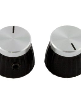 MARSHALL KNOBS (2) BLACK WITH SILVER CAP (INCL SET SCREW)