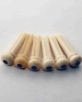 BONE BRIDGE PINS 5.1mm WITH EBONY DOT (SET OF 6)