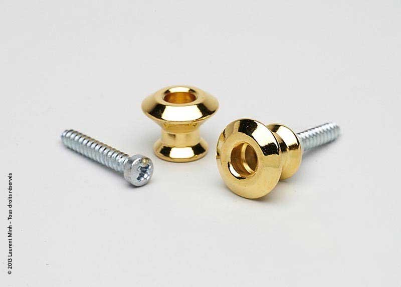 DUNLOP STRAP LOCK BUTTON GOLD (2) Custom Shop