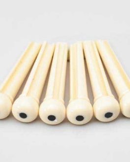 CHEVILLE / BRIDGE PIN PLASTIC IVORY W BLACK DOT (SET OF 6)