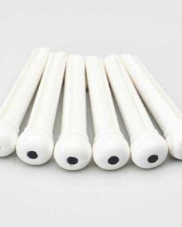 CHEVILLE / BRIDGE PIN PLASTIC WHITE W BLACK DOT (SET OF 6)