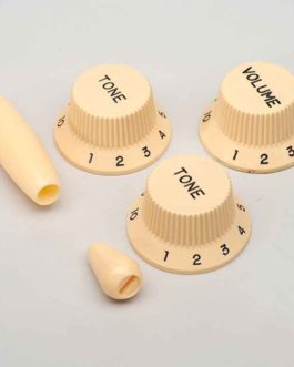 CREAM SET FOR STRAT(1V+2T+SWITCH+TIP BLACK LETTERS)